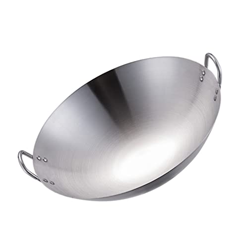 UPKOCH Koreanische Suppentöpfe 1Pcs Praktische Kochpfanne Langlebiger Home Wok Edelstahl Wok mit Griff Wok Steel Wok für Heimküche Bratpfanne Umrühren von UPKOCH