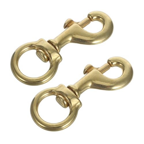 UPKOCH 2 Drehbare Karabinerhaken Robuste Fahnenmast Clips Aus Messing Mit Öse – Für Seilbeschläge Fahnenmasten Im Freien Hundekette Basteldekoration von UPKOCH
