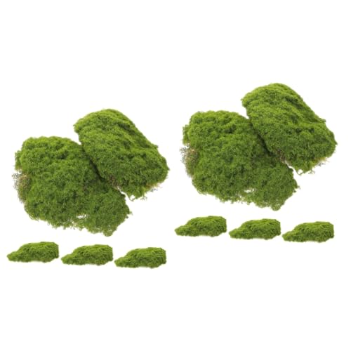 UPKOCH 2 Sätze Mooshaut Moosblock Kunstmoos Dekoration Grüne Ornamente Felsen Künstlicher Moosblock Mikro Landschaftsblock Bürodekor Künstlicher Moosblock 5 Stück * 2 von UPKOCH