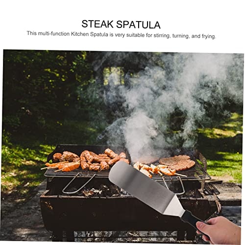 UPKOCH 2 Stück Edelstahl Bbq Grillspatel Hitzebeständig Vielseitig Küchenwender Pfannenwender für Fleisch Pizza Pfanne Induktionsherd Geeignet Ergonomisch Leicht zu Reinigen von UPKOCH
