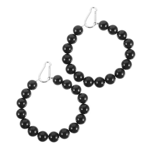 UPKOCH 2 Stück Edelstahl Fahnenmast Ringe mit Perlenkette Langlebige Fixierung für Fahnenleine Windfeste Halterung für Flaggenmast Einfach zu Montieren Weiß von UPKOCH