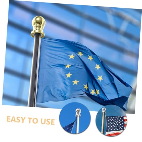 UPKOCH 2 Stück Fahnenmast Kugelkopf Kunststoff Langlebig und Wetterfest Drehbar für Freie Flaggenrotation Einfache Installation Geeignet für Garten und Außenbereich Je Gold und Silber von UPKOCH