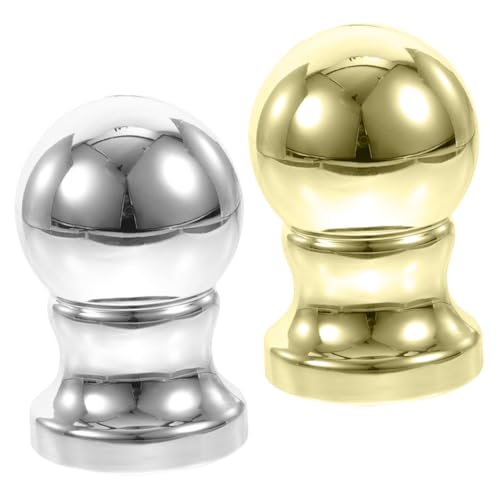 UPKOCH 2 Stück Flaggenmast Kopf Topper Kunststoff Fahnenmast Kugelköpfe Gold und Silber Dekorative Fahnenmast Ornamente Installieren für Verschiedene Flaggenstile von UPKOCH