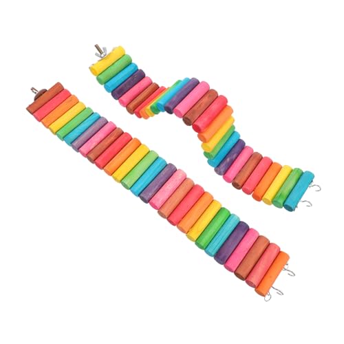 UPKOCH 2 Stück Holz Hamster Kletterleiter Teiliges Langlebiges Beißfestes Kleintierspielzeug Multifunktionale Hamsterbrücke für Zwerghamster Meerschweinchen und Chinchillas Fördert von UPKOCH
