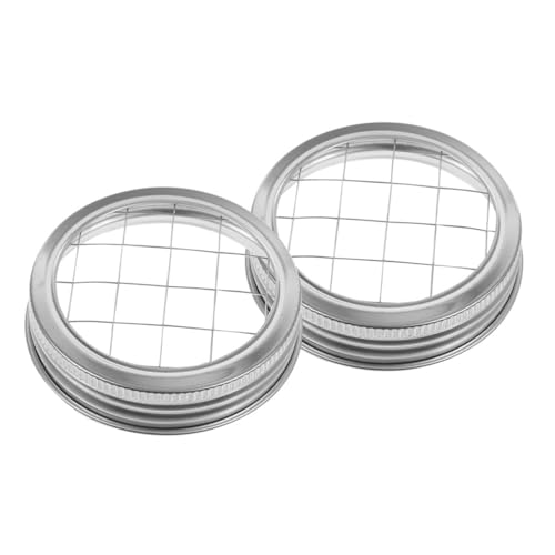 UPKOCH 2 Stück Mason Jar Deckel mit Rundes Blumentopf Aufsatz Einmachglas Zubehör für Blumenarrangement und Keimung Langlebig und Rostfrei Passend für Weckgläser und Vorratsdosen von UPKOCH