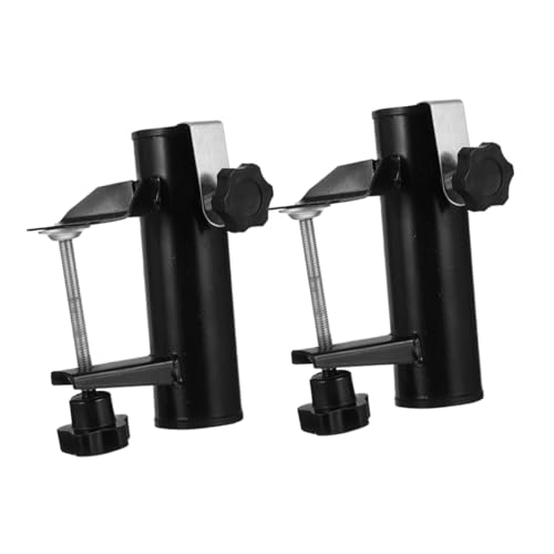 UPKOCH 2 Stück Sonnenschirmhalter Schwarz Outdoor Tisch Klammer bis Stabile Befestigung für Balkon Terrasse Strand Camping Windfeste Einfache Tragbar von UPKOCH