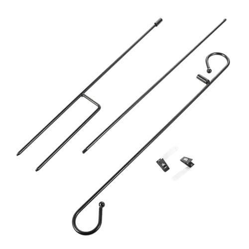 UPKOCH 2 Stück Stabiler Gartenflaggenhalter aus Metall mit Windfesten Clips Wetterfester Fahnenmast Ständer für Garten und Einfach zu Montierender Gartenflaggenständer für Deko und von UPKOCH
