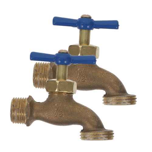 UPKOCH 2 Stück Teiliges Messing Gartenschlauchanschluss Vintage Außenwand Wasserhahn Gewinde Langlebig Einfach zu Bedienen Geeignet für Garten Balkon Schwimmbecken und Außenbereich von UPKOCH