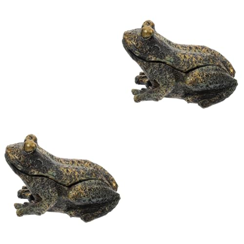 UPKOCH 2 Stück Versteckter Schlüsselhalter Täuschend Echte Frosch Design Schlüsselbox Robustem Harz für Garten und Außenbereich Wetterfest und Dekorativ zur Sicheren Aufbewahrung von von UPKOCH