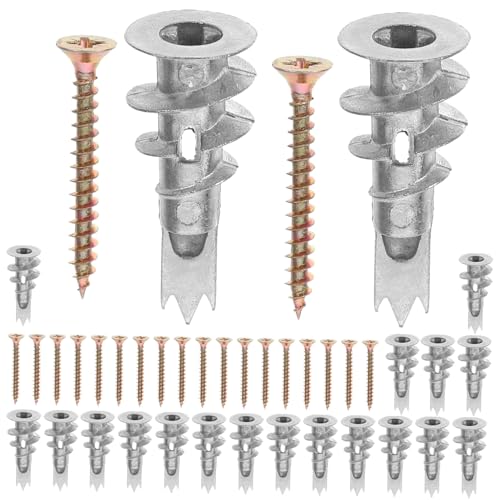 UPKOCH 20 Sätze Hohlraumdübel Set mit Schrauben Selbstbohrend für Gipskartonplatten Robustes Zinklegierungsmaterial für Badezimmer und Küchenaccessoires Einfache Installation für von UPKOCH