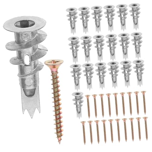 UPKOCH 20 Sätze Teiliges Schraub und Dübelset mit Selbstschneidenden Spiral Dübeln Schnelle Befestigung für Rigipsplatten Hohlraumdübel zum Befestigen von Bad und Küchenzubehör UPKOCH 20 Sätze Teiliges Schraub und Dübelset mit Selbstschneidenden Spiral Dübeln Schnelle Befestigung für Rigipsplatten Hohlraumdübel zum Befestigen von Bad und Küchenzubehör von UPKOCH