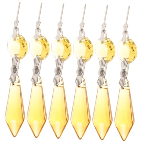UPKOCH 20stücke Teiliges Kristallpendel Für Kronleuchter Gelbe Achteckige Beads Prismen Für DIY Hochzeits Und Raumdekoration Hochwertige Reflektierende Kristallanhänger von UPKOCH