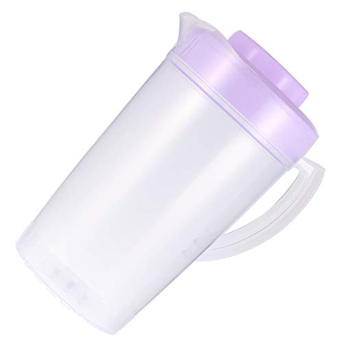 UPKOCH 2L Kunststoff Krug Kühlschrankkrug Wasserkaraffe mit Deckel Wasserkrug Saftkaraffe für Heiß Kaltsaft Tee Saft Getränke Milch Kaffee (Lila) von UPKOCH