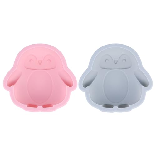 UPKOCH 2 StüCk Pinguin Silikonform FüR Kuchen, Schokolade, Pudding, Gelee - Umweltfreundlich, Nicht-Stick, HitzebestäNdig, KaltbestäNdig, 4 Zoll, ZufäLlige Farbe von UPKOCH