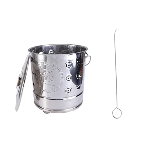 UPKOCH 2Stücke Verbrennungsanlage Für Garten Robuste Verbrennungstonne Kleiner Brennofen Hochwertigem Silber Mit Feuerzange Für Effiziente von UPKOCH