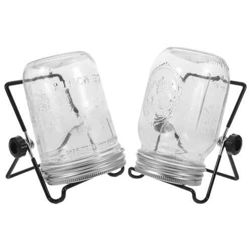 UPKOCH 2er-Sets Keim-Set: Keimglas aus Glas mit Deckel, 473 ml Einmachglas, Siebsiebe und Ständer für Microgreens-Sojasprossen – komplettes Sprossen-Anzuchtset für die Küche von UPKOCH