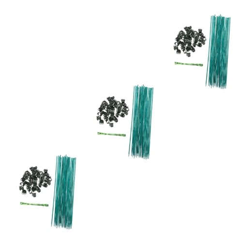 UPKOCH 3 Sätze Pflanzenstützen Set für Stäbe mit Clips und Drahtbindern Unterstützung für Kleine Pflanzen Verbiegen zu Gewährleisten Gartenwerkzeug für Hobbygärtner von UPKOCH