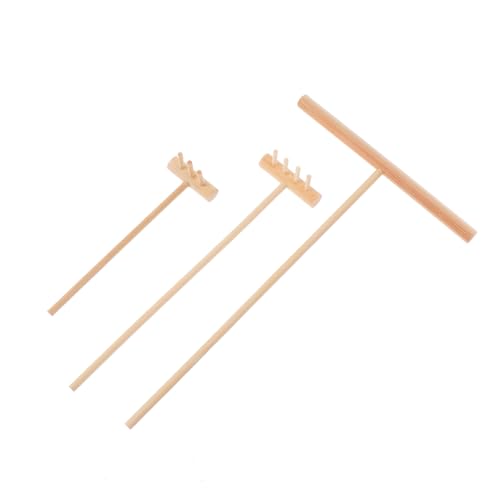 UPKOCH 3 Stück Mini Sand Smoothing Rake aus Holz Handliches Micro Gartenwerkzeug zur Zen Meditation und Stressreduktion für Desktop Dekoration und Mikrolandschaften von UPKOCH