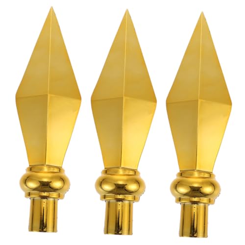 UPKOCH 3 Stück Teiliges Flaggenmast Deko Topper Goldene Aluminium Flaggenmastspitzen für Outdoor Verwendung Ersatz für Flaggenpole Stilvolle und Praktische Dekoration für Ihren Garten von UPKOCH