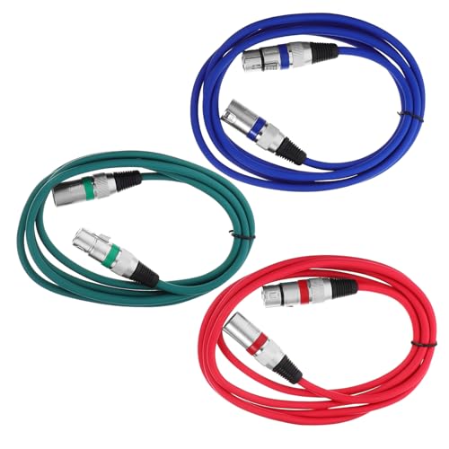 UPKOCH 3 Stück Xlr Kabel Xlr Stecker Mikrofonkabel Blau Rot und Grün für Audioanwendungen Hohe Leitfähigkeit und Stabile Klangübertragung von UPKOCH