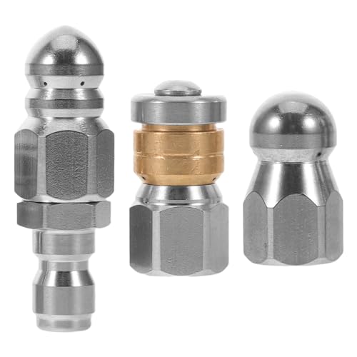 UPKOCH 3-teiliges Kanalreinigungswerkzeug, Hochdruckdüse, Kanalisations-Jetter-Kit für Hochdruckreiniger, Jetter-Düse aus Edelstahl von UPKOCH