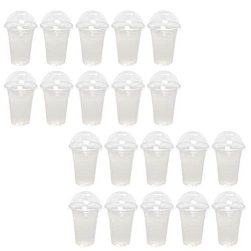 UPKOCH 30 Sets Klare Plastikbecher mit Kuppel Deckel Einweg- Dessert- Tassen Parfait- Tassen für Eisfrüchte Iced Cold Coffee Getränke Cupcake 500 Ml von UPKOCH