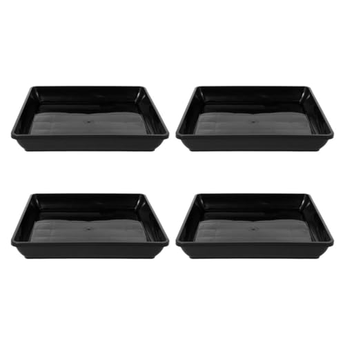 UPKOCH 4 Quadratische Pflanzenschalen Blumentopf Tropfschalen Für Töpfe Robuste Kofferraumplatten Für Fensterbänke Und Fensterregale Schwarz Schwarz von UPKOCH