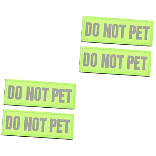 UPKOCH 4 Reflektierende Do Not Pet Service Hunde Patch Abnehmbar Strapazierfähig Nylon Aufkleber für Hundeweste und Sichtbarkeit bei Nacht Vielseitig Einsetzbar von UPKOCH