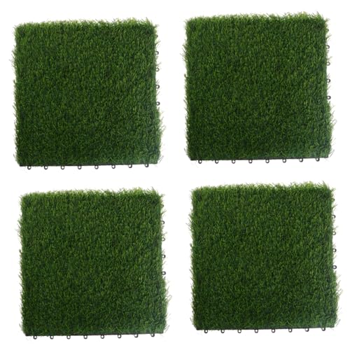 UPKOCH 4 Stück Grasboden Grün Gefälschte Grasfliesen Grasteppich Rasen Moosteppich Künstliches Für Terrasse Grasfleck Falsches Gefälschte Grasmatte Garten Plastik von UPKOCH