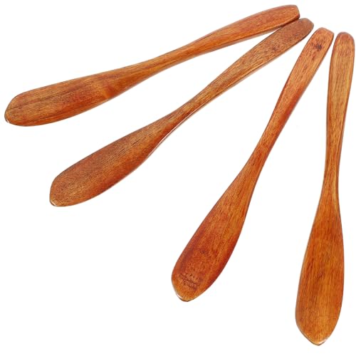 UPKOCH 4 Stück Holz Buttermesser Spatel Holz Gelee Käse Spreizer Brot Bäckerei Kuchen Messer Spatel Knödel Füllwerkzeug für Die Küche von UPKOCH