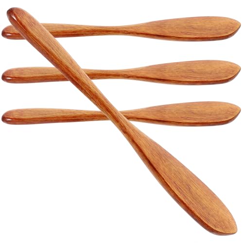 UPKOCH 4 StüCk Holzbuttermesser - Handgefertigte Schwedische FrüHstüCksmesser, KäSe Streuer, Marmeladenmesser, Kuchenmesser, KüChenwerkzeug von UPKOCH