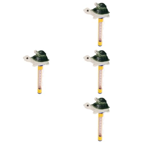 UPKOCH 4 Stück Schwimmendes Poolthermometer im Schildkröten Design Multifunktionales Wasserthermometer für Schwimmbad Badewanne Teich und Aquarien Celsius und Fahrenheit Anzeige von UPKOCH