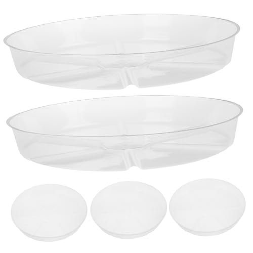 UPKOCH 5 Stück Teiliges Pflanzuntersetzer Kunststoff Transparentes Drainage Tablett für Bonsai und Zimmerpflanzen für Drinnen und Draußen von UPKOCH