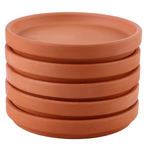 UPKOCH 5 Stücke Ton Blumentopf Untersetzer Terracotta Runde Pflanzentopf Untertasse Terrakotta Pflanztopf Unterteller für Pflanzkübel Blumenkübel Tablett Blumenkasten Balkonkasten von UPKOCH