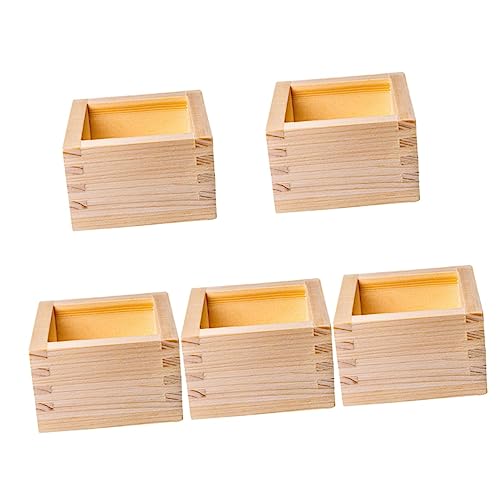 UPKOCH 5st Sake Holzbecher Japanische Sake-gläser Holz-Sake-Becher Masu Sake-masu-Becher Masu-tassen Quadratischer Sake-Becher Traditionelle Japanische Masu Hölzern Glas Weinkiste von UPKOCH