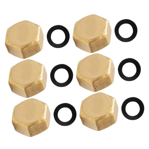 UPKOCH 6 Stück Teiliges Messing Blindstopfen Innengewinde mit Gummidichtung Wasserdichter Endkappen für Wasserhähne Gartenschläuche Heizungsrohre Winter Schutz und Leckagevermeidung UPKOCH 6 Stück Teiliges Messing Blindstopfen Innengewinde mit Gummidichtung Wasserdichter Endkappen für Wasserhähne Gartenschläuche Heizungsrohre Winter Schutz und Leckagevermeidung von UPKOCH