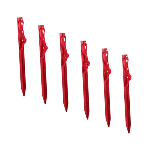 UPKOCH 6 Stück Teiliges Verstellbare Zeltheringe aus Aluminiumlegierung mit Dreieckigem Mehrzahn Design und Windseil Robuste Camping Erdanker für Zeltboden Korrosionsbeständig für von UPKOCH
