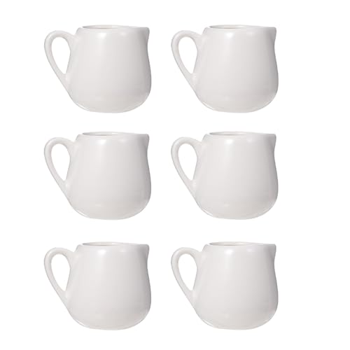 UPKOCH 6 Stücke Porzellan Milchkanne Milchkännchen Soßenkanne Keramik Sauciere Schälchen Dipschalen Kaffeetasse Kleine Servierschalen Saucen Schüssel Milch Krug Sahne Kanne für Salat Kaffee Honig von UPKOCH