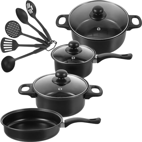 UPKOCH 7-Teiliges Gusseisen-Töpfe- Und Pfannen-Set Bratpfannen Kochtöpfe Antihaft-Kochgeschirr Mit Utensilien Für Die Weihnachtsküche Induktions-Camping-Ei-Grillpfannen-Set von UPKOCH