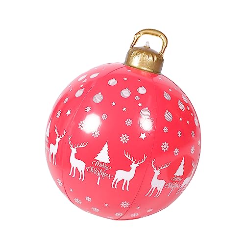 UPKOCH Aufblasbare Weihnachtskugel Rot PVC Große Outdoor Deko Wetterfestes Weihnachtsornament für Garten und Party Vielseitig Hängbar Festliche Weihnachtsdekoration von UPKOCH