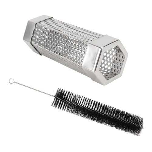 UPKOCH Bbq Smoker Tube Teilig mit Reinigungsbürste Langlebiger Grill Rauchgenerator für Outdoor Grillen und Räuchern Wiederverwendbar und Energiesparend von UPKOCH