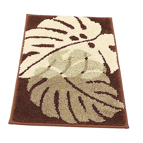 UPKOCH Blattbodenmatte duschmatte Super saugfähige Bodenmatte Wasserabsorbierender Teppich rutschfeste Bodenmatte Nicht-Schlupf-Bodenmatte Hauseingangsmatte Polyester (Polyester) Kaffee von UPKOCH