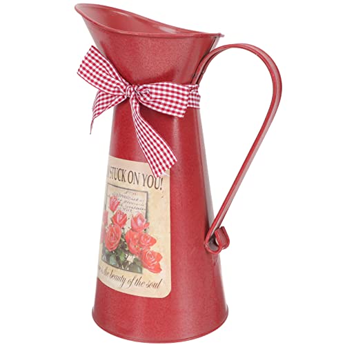 UPKOCH Blumentopf Aus Blecheimer Retro Blumentopf Rustikale Vase Retro Heimdekoration Große Landhaus Rosen Verzinktes Für Kleine Verzinkte Eimer Heimdekoration Vintage von UPKOCH