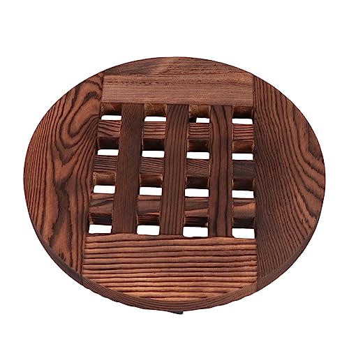 UPKOCH Blumentopfständer Unterstützung Inhaber drinnen Anlage Weiß zimmerpflanzen Blumenpot -Tablett Tablett für Pflanzentöpfe Bewegliche Pflanztöpfe Rad-Blumentopf-Tablett hölzern von UPKOCH