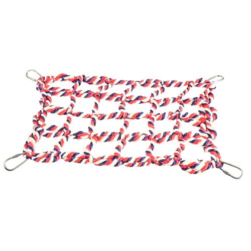 UPKOCH Farbiges Kletternetz Für Vögel Und Kleintiere Vogelkletternetz Aus Dickem Seilmaterial Haustier-hängenetz Mit Haken Zum Einfachen Aufhängen Hamsterhängematte Für Käfigzubehör Geeig von UPKOCH