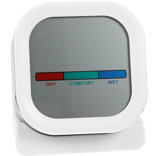 UPKOCH Digitales Thermometer Hygrometer Innen mit LCD Anzeige Temperatur Luftfeuchtigkeit Uhrzeit Weckfunktion Kompaktes Design Abs Aluminium für Zuhause Büro Gewächshaus Labor von UPKOCH