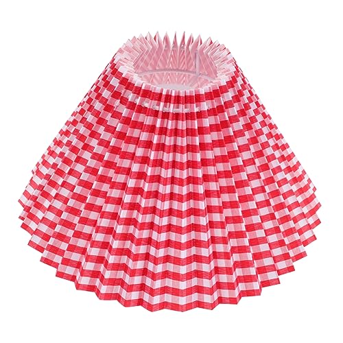 UPKOCH Diy Stofflampenschirm Für Kronleuchter Eleganter Und Einfach Zu Installierender Lampenschirm Für Wohnzimmer Schlafzimmer Und Hotels Rote Karos Gefaltet von UPKOCH
