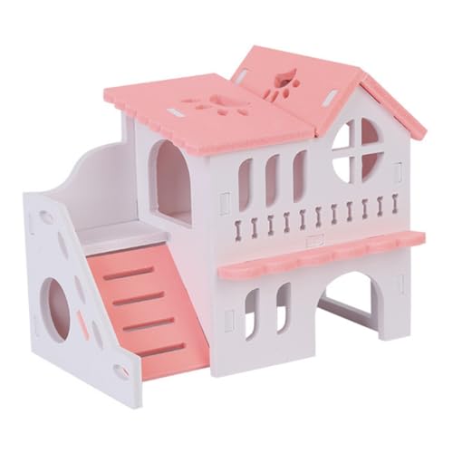 UPKOCH Doppelstöckiges Hamsterhaus aus Holz und Versteck für Kleine Haustiere Sicher und Langlebig für Zwerghamster Fördert Bewegung und Entspannung Atmungsaktiv und Komfortabel von UPKOCH