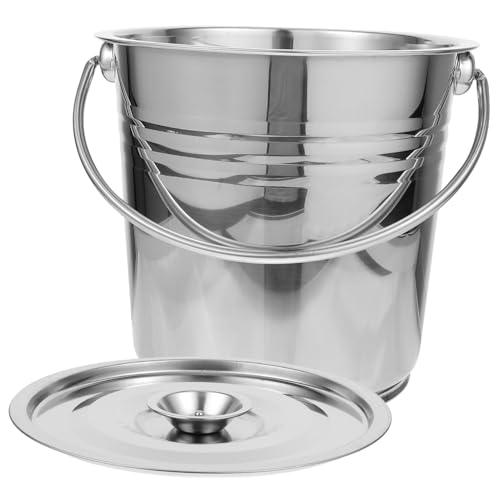 UPKOCH Edelstahl Ascheeimer mit Deckel Hitzebeständiger Metallbehälter für Heiße Holzasche und Grillkohle Tragbarer BBQ Kohlehalter für Kamin Feuerstelle und Outdoor Grill von UPKOCH