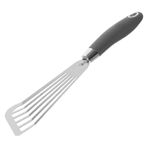 UPKOCH Edelstahl Fischspatel mit Schlitzen Ergonomischer Griff Spülmaschinenfest Robustes Grillzubehör zum Wenden von Steak Burger und Eiern Platzsparend und Kratzfrei für Schonendes von UPKOCH